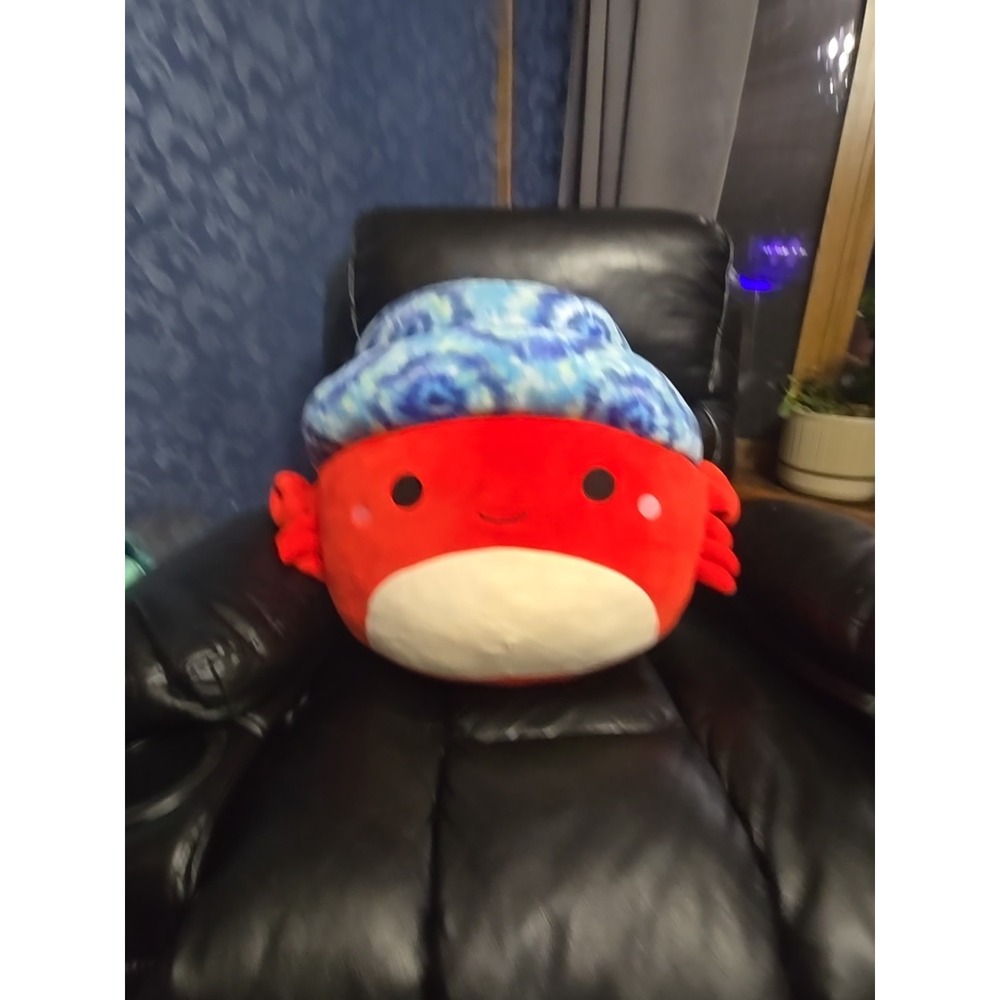 Rare Retired Indie‎ the Hermit Crab Squishmallow Large 24 Inch Red With Blue